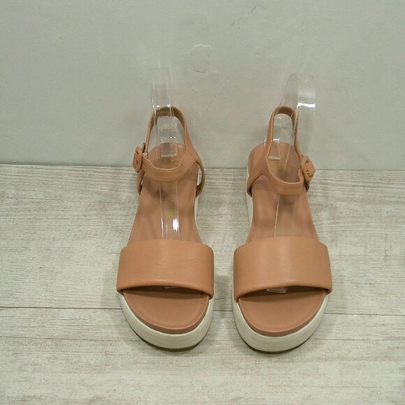 Franco Sarto Karlene Nude Platform Leather Sandals Size 6M - Picture 3 of 11